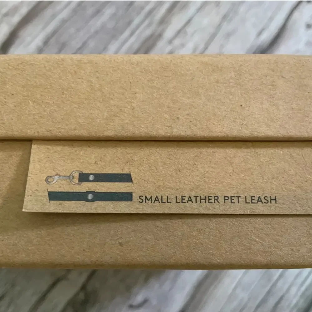 Coach Black Leather Dog Pet Leash Small Medium Gold Hardware NIB Box